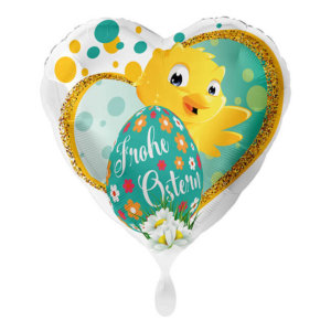 Frohe Ostern Folienballon Herzform