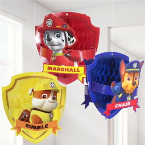 Wabenbälle mit Paw Patrol Motiven in Gelb Rot Blau