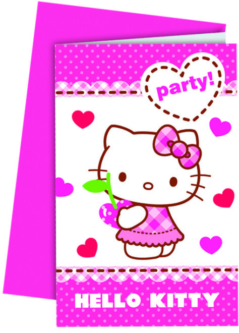 Einladungskarte zum Hello Kitty Geburtstag