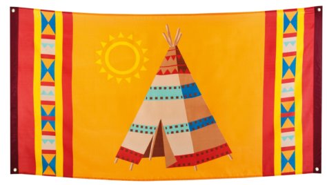 Tipi Flagge für den Indianer-Geburtstag