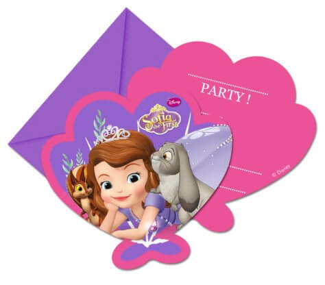 Einladungskarte Prinzessin-Geburtstag Sofia