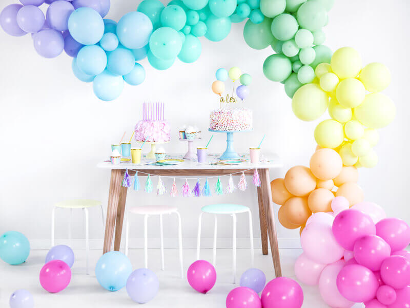 Bunte Pastellfarbene Farbverlauf Ballongirlande Partydeko