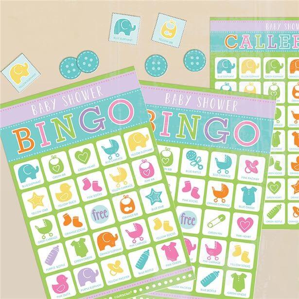 Bingo Partyspiel für Babyparty