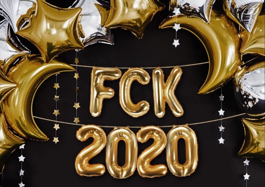 Goldene Fck 2020 Buchstabenballons