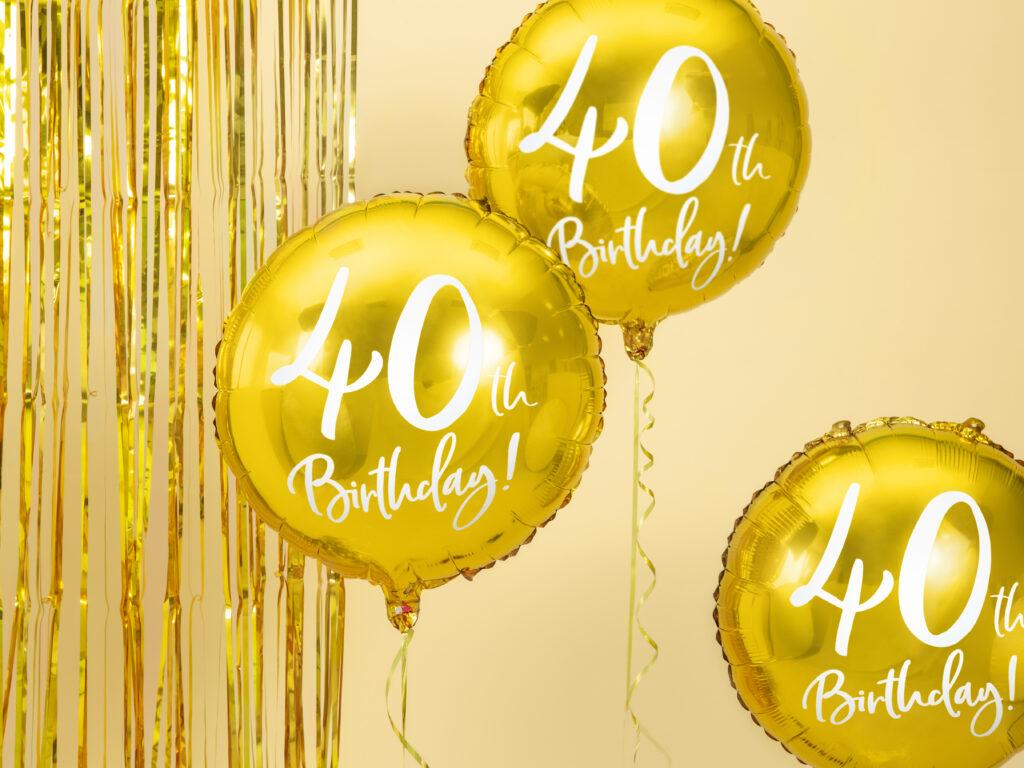 Goldene Heliumballons 40. Geburtstag