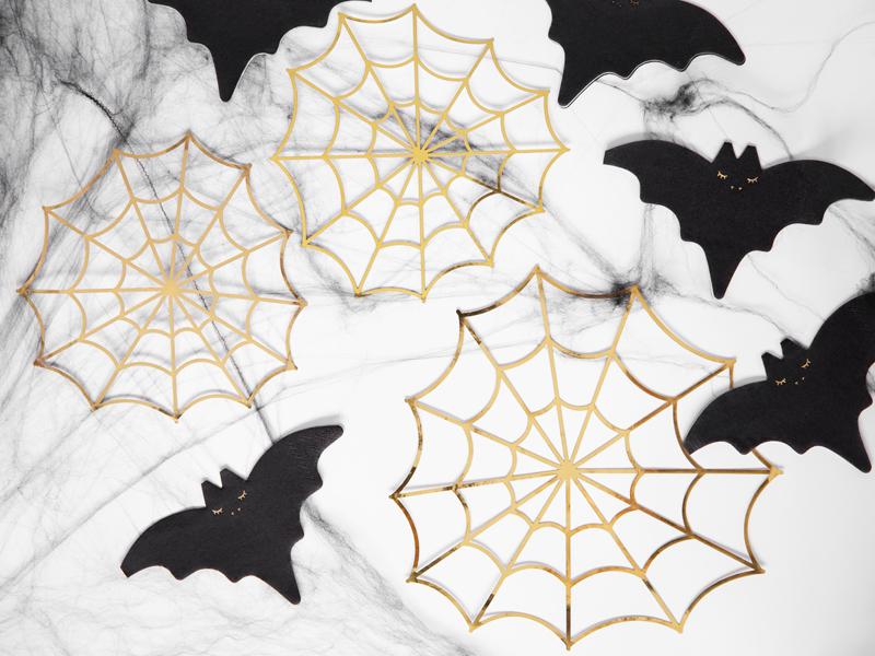 Fledermaus und Spinnennetz Tischdeko für Halloween