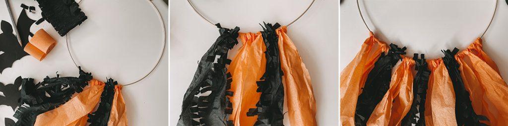 Halloween DIY Ring mit Krepppapier