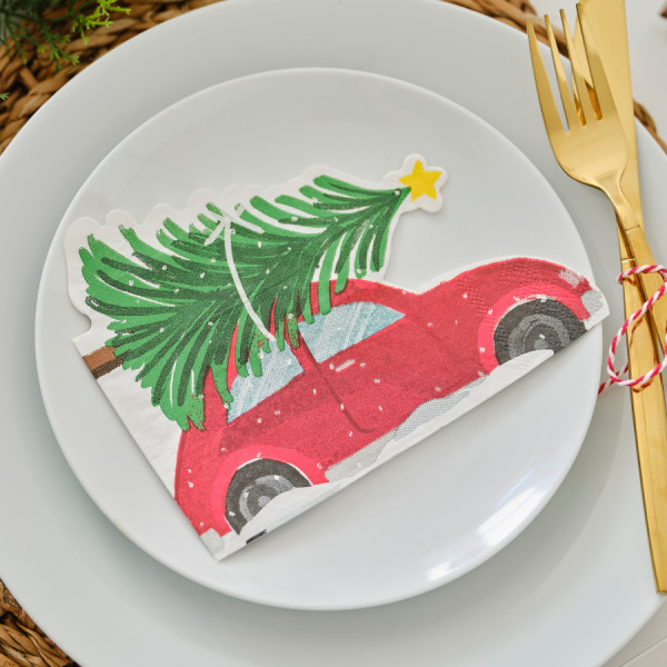16 Eco driving home for Christmas Servietten