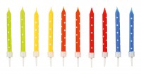 Bunte Regenbogen Tortenkerzen Mit Punkten Inklusive Halterung 24 Stück