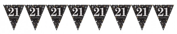 Golden Sparkling 21st Birthday Wimpelkette 3,96m 2