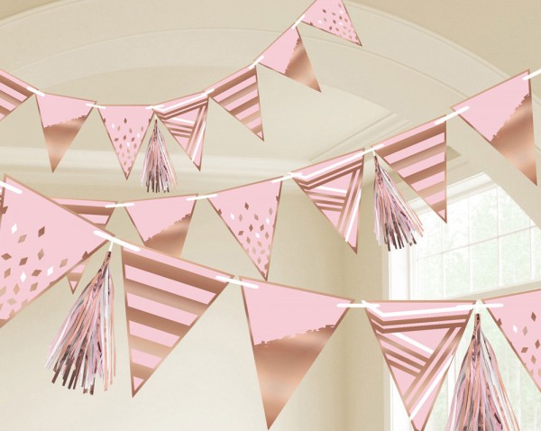 Wimpelkette Flitter roségold 2,55m