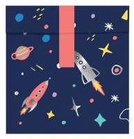 Vorschau: 6 Weltall Party Geschenktüten 13 x 14cm