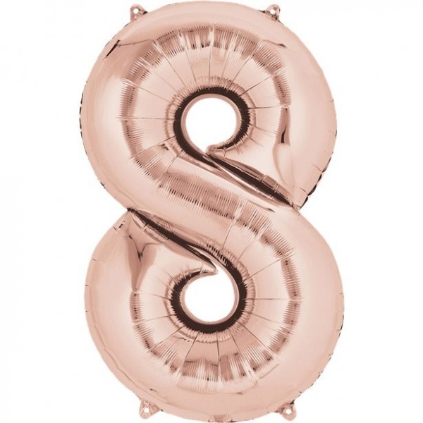 Zahl 8 Folienballon roségold 41cm