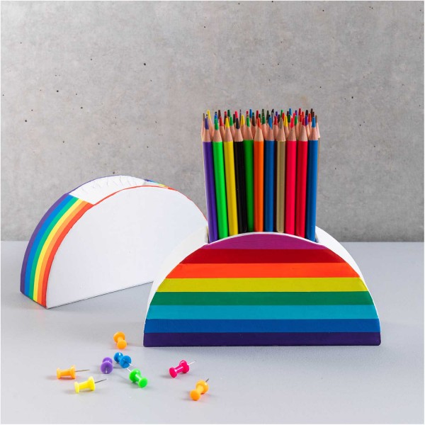 Weißer Regenbogen Stiftehalter Rohling