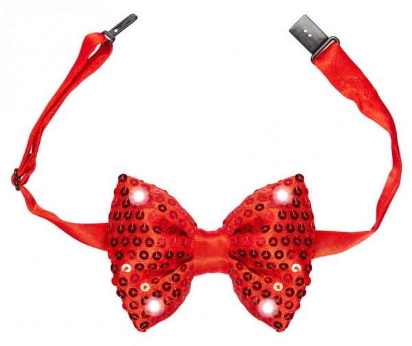 Rote Grace Paillettenfliege Mit LED