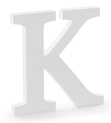 Holz Buchstabe K weiß 19,5 x 20cm