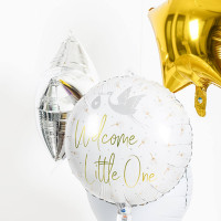 Vorschau: Welcome little one Storch Folienballon 45cm