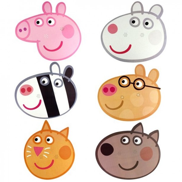 6 Peppa Wutz Masken