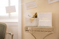 Joyeux Anniversaire Gästebuch weiß-gold 24cm