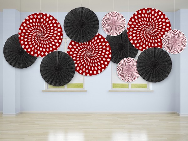 3er Set Papierrosetten Ladybug Hängedeko 2