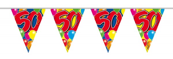 Spectacular 50th Birthday Wimpelkette 10m