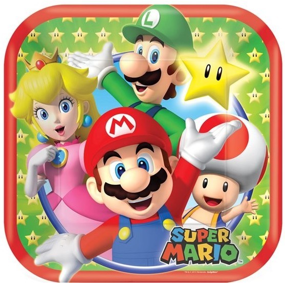 8 Super Mario World Pappteller 17cm