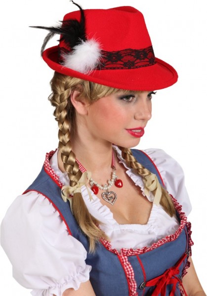 Oktoberfest Trachtenhut Greta in Rot