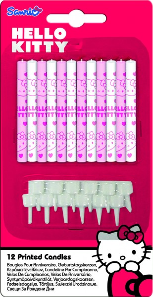 12 Hello Kitty Sweet Cherry Tortenkerzen Inklusive Halterungen