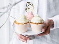 6 One Star Cupcake Umrandungen rosa