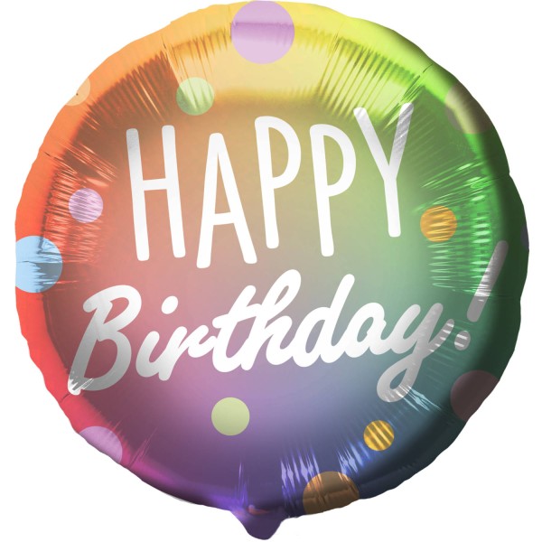 Happy Birthday Ombré Pünktchen Ballon 45cm