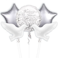 Silver Confirmation Ballonbouquet 5-teilig