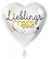 Lieblingsmensch Herz Folienballon weiß 43cm