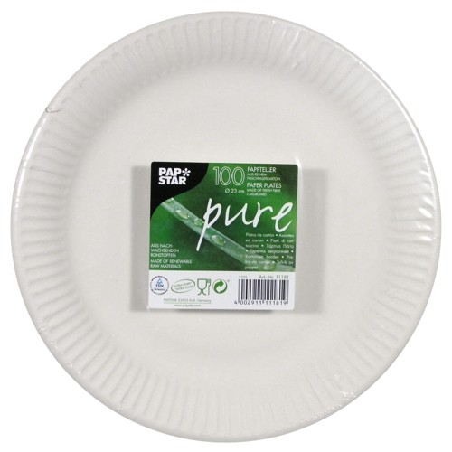 100 FSC Pappteller Puccini weiß 23cm 3