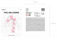 Förhandsgranskning: Rosa godisrörsfolieballong 46 x 74cm