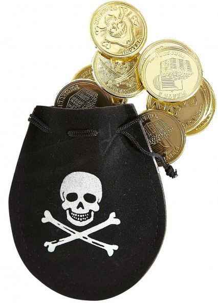 Totenkopf Piratenbeutel Mit 12 Dublonen