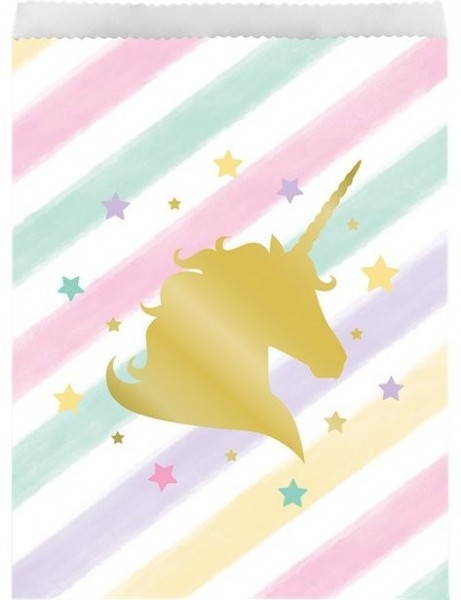 10 Golden Unicorn Geschenktüten 22cm