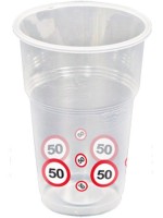 10 Verkehrsschild 50 Becher 350ml
