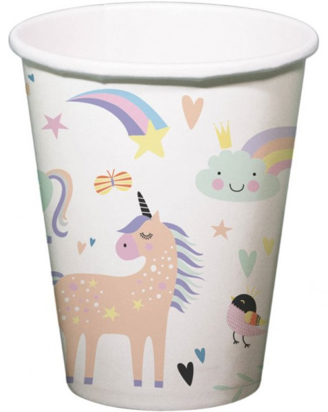 6 Glady Unicorn Pappbecher 250ml