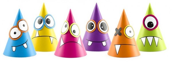 6 DIY Monsterparty Hüte 16cm