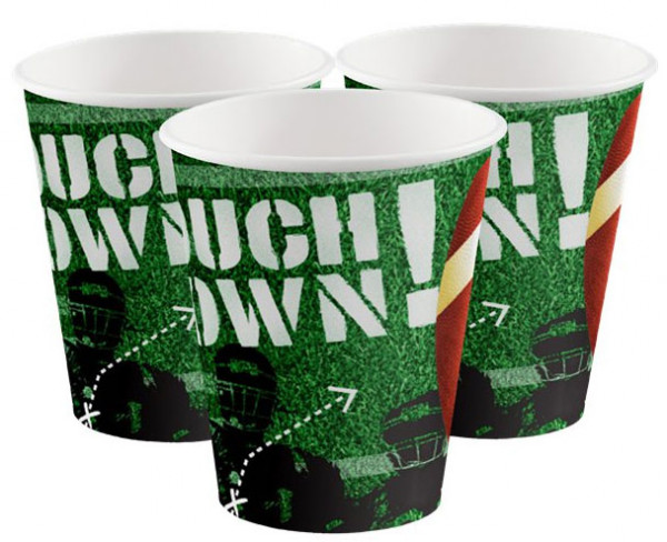 8 Touchdown Football Pappbecher 250ml