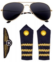 3 Teiliges Piloten Kostüm Set