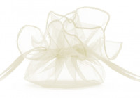 10 Cremefarbene Organza Beutel Harmony 25cm