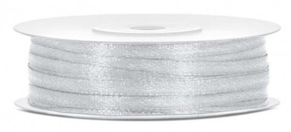 50m Satin Geschenkband silber 3mm breit