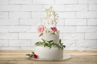 Tortendeko Mr & Mrs Gold 25,5cm