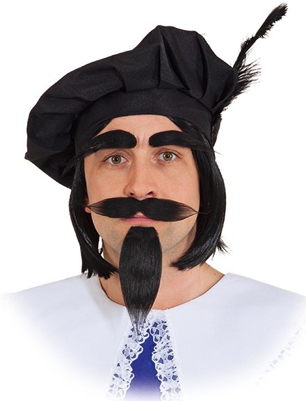 3er-Set Musketier Bart Schwarz