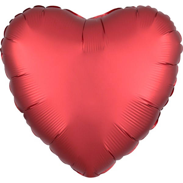Edler Satin Herzballon rot 43cm