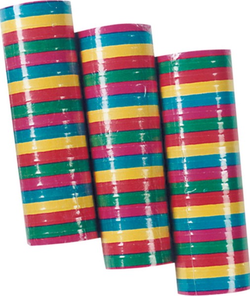3 Bunte Karneval Luftschlangen