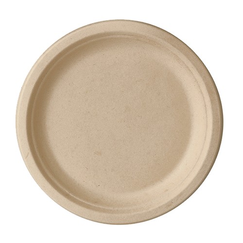 50 Runde Zuckerrohr Teller natur 23cm