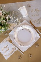 Förhandsgranskning: 20 st vita La magie de Noël stjärnservetter 33cm
