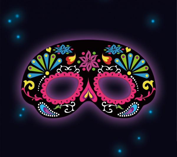 Fancy Leuchtende Totenkopf Maske Schwarz